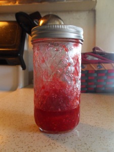 last of Mel's raspberry freezer jam